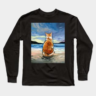 Beach Days - Orange and White Tabby Long Sleeve T-Shirt